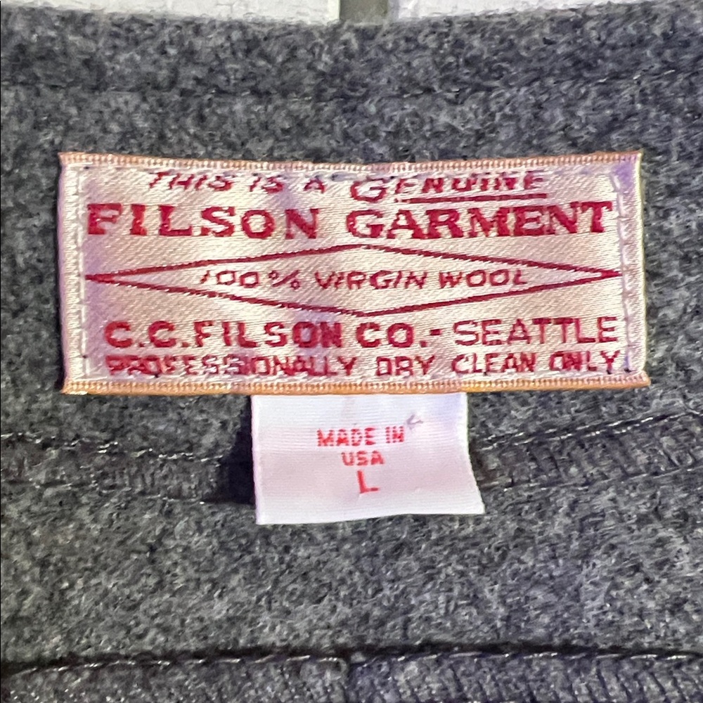Filson Mackinaw Vest Womens L Gray Virgin Wool Made In USA 20004 - Picture 6 of 9